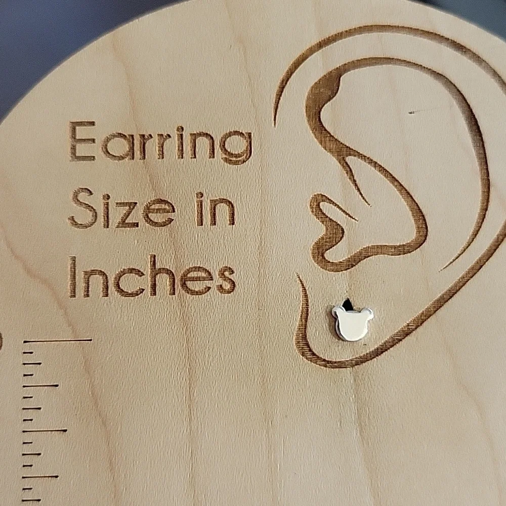 Sterling Silver Teddy Bear Stud Earrings